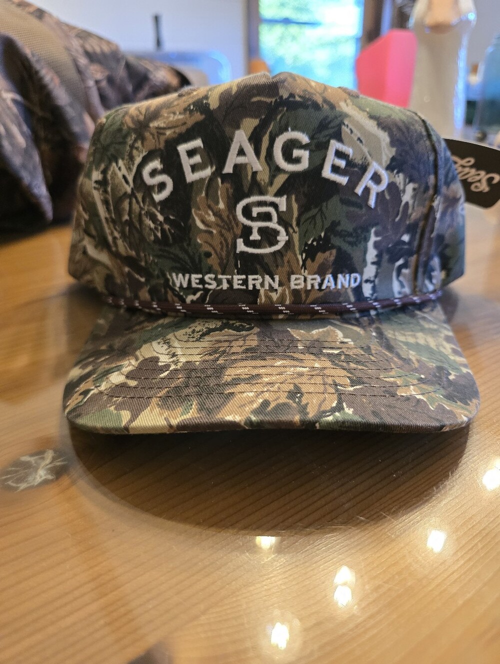 O Seager's Western Brand Men's Camo Baseball Cap - Green/Brown BNWT